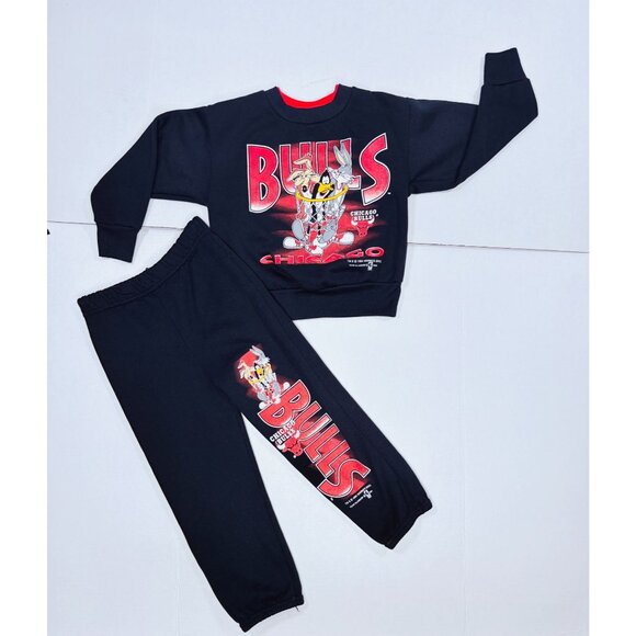 Vintage NBA Chicago Bulls Looney Tunes Matching Sweat Suit Outfit Set 4T - Picture 15 of 15